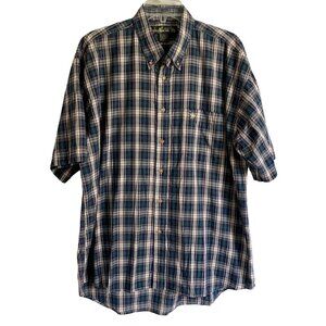 Knights Of Round Table Plaid Short Sleeve Button Down Shirt Men's Large
